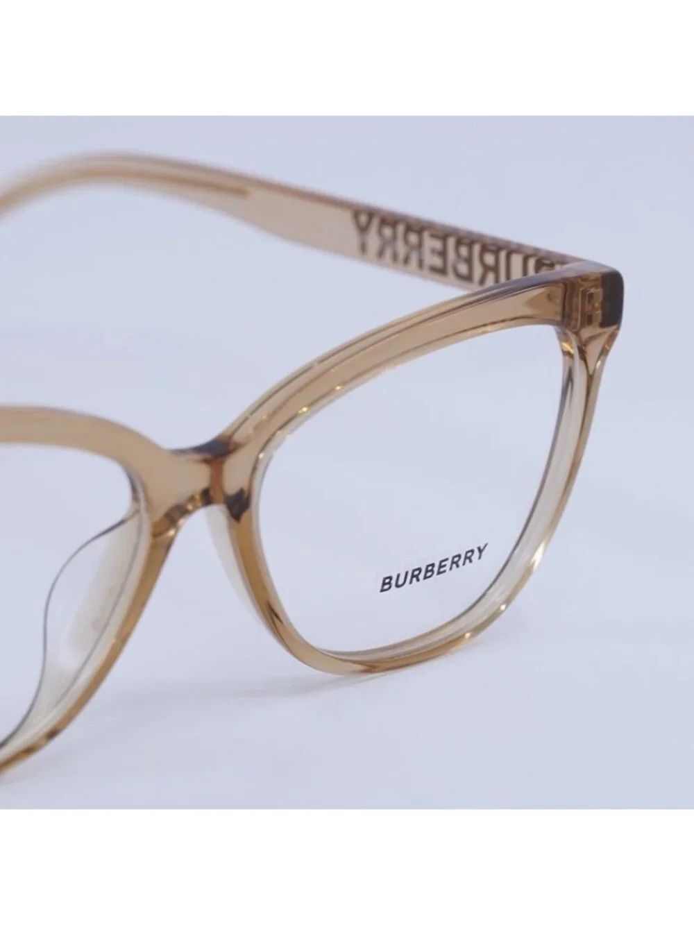 Burberry BE2364F 3779 Eyeglasses Transparent Brown 54mm Cat Eye Frame